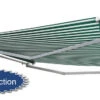 4.0m Half Cassette Manual Awning, Green And White Stripe (4.0m Projection)