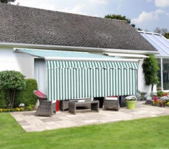 4m Dropdown Green And White Valance (1m Drop)