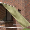 1.5m Half Cassette Drop Arm Awning, Yellow And Grey Stripe