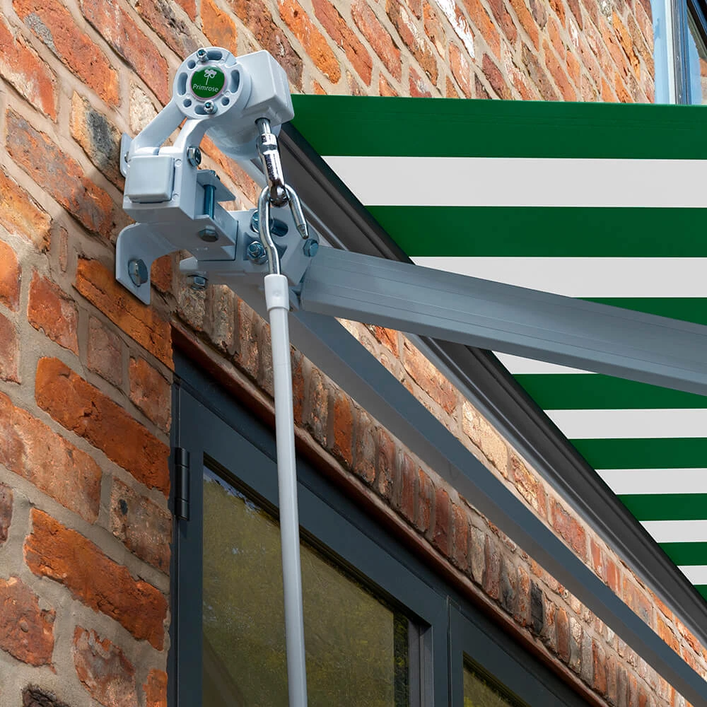 3.0m Budget Manual Awning, Green And White 4 3.0m Budget Manual Awning, Green And White - Image 4