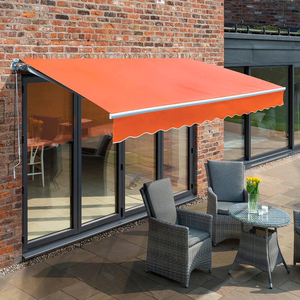 3.5m Budget Manual Awning, Terracotta 1 3.5m Budget Manual Awning, Terracotta
