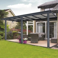 14ft X 10ft Anthracite Veranda Garden Canopy - Primrose™