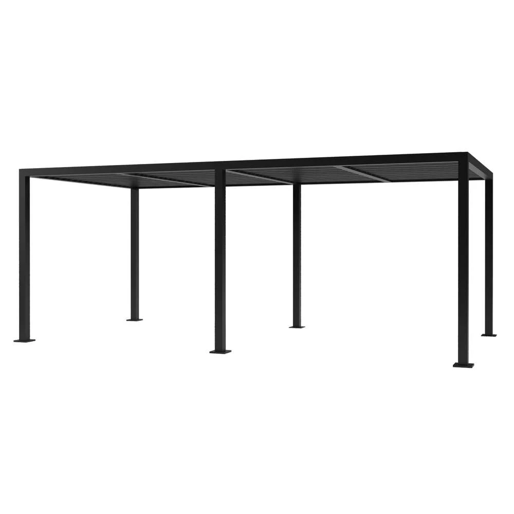 6m X 3m Deluxe Charcoal Pergola With Louvered Shutter Roof By Primrose Living 2 6m X 3m Deluxe Charcoal Pergola With Louvered Shutter Roof By Primrose Living - Image 2