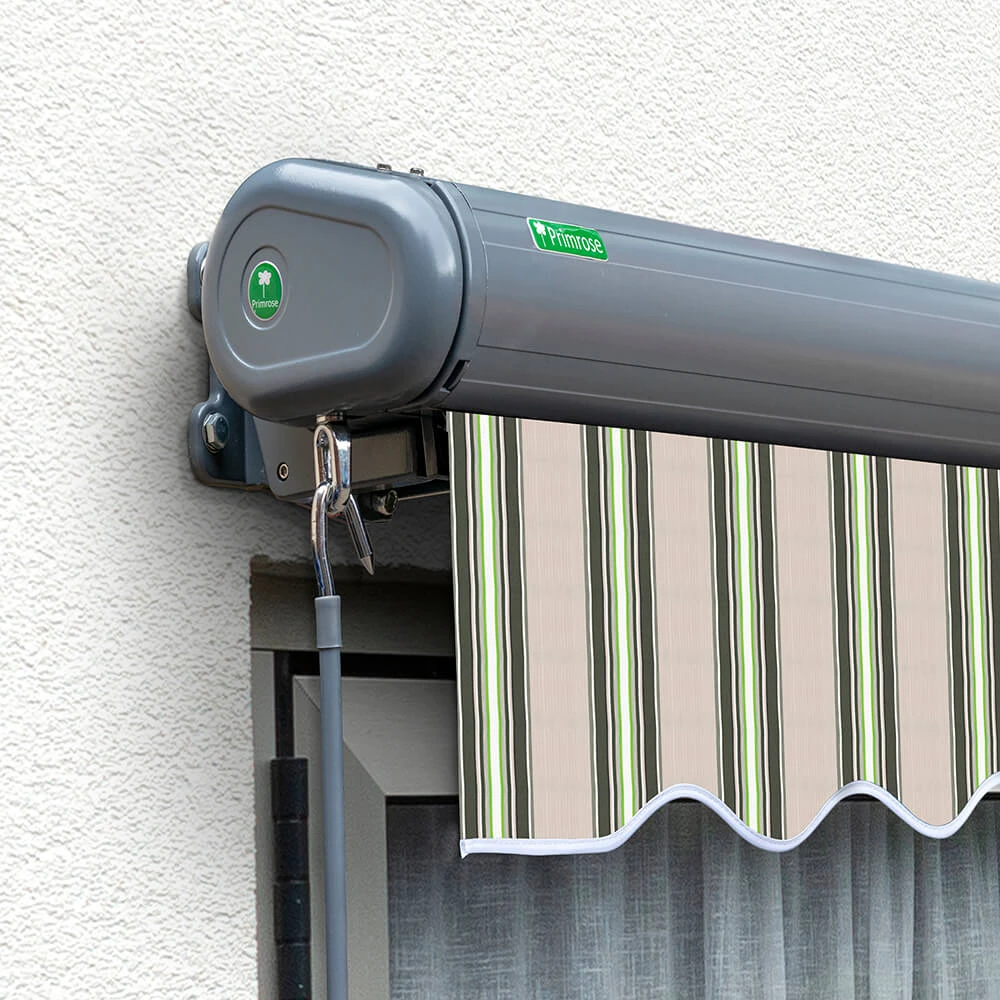 4.0m Full Cassette Electric Multistripe Awning (Charcoal Cassette) 2 4.0m Full Cassette Electric Multistripe Awning (Charcoal Cassette) - Image 2