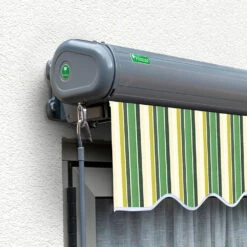 4m Full Cassette Manual Green Stripe Awning (Charcoal Cassette) 9 4m Full Cassette Manual Green Stripe Awning (Charcoal Cassette) -Primrose Awnings Full 20Casette Black GreenandYellow swatch 2 bfd92eab 4fdd 4b02 b6d9 0e36d1068c18