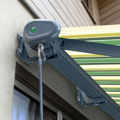 3m Full Cassette Manual Green Stripe Awning (Charcoal Cassette) -Primrose Awnings Full 20Casette Black GreenandYellow swatch 3 93563d1a 4b07 4d64 9f27 116be0a1fe57