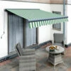 5.0m Full Cassette Electric Green And White Awning (Charcoal Cassette)