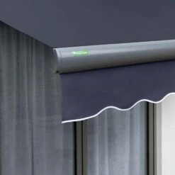 5.0m Full Cassette Electric Plain Dark Blue Awning (Charcoal Cassette) -Primrose Awnings Full 20Casette awn Plain 20dark 20blue 5 379434d7 352e 4735 a150 52374890d49a