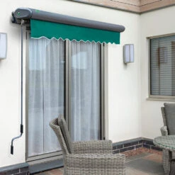 3.0m Full Cassette Electric Plain Green Awning (Charcoal Cassette) 11 3.0m Full Cassette Electric Plain Green Awning (Charcoal Cassette) -Primrose Awnings Full 20Casette black plain green 5