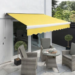 2.5m Full Cassette Manual Awning, Lemon Yellow