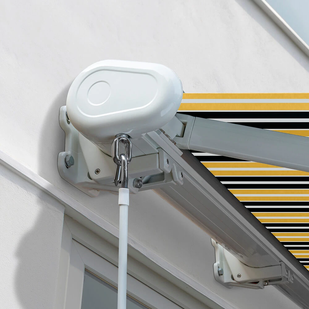 3.5m Full Cassette Manual Awning, Yellow And Grey Stripe 4 3.5m Full Cassette Manual Awning, Yellow And Grey Stripe - Image 4