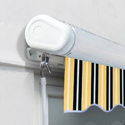 4.5m Full Cassette Electric Awning, Yellow And Grey Stripe -Primrose Awnings Full 20Cassette Yellow 20and 20Grey 4 819ca1f3 88d3 4058 ab23 86246006d665