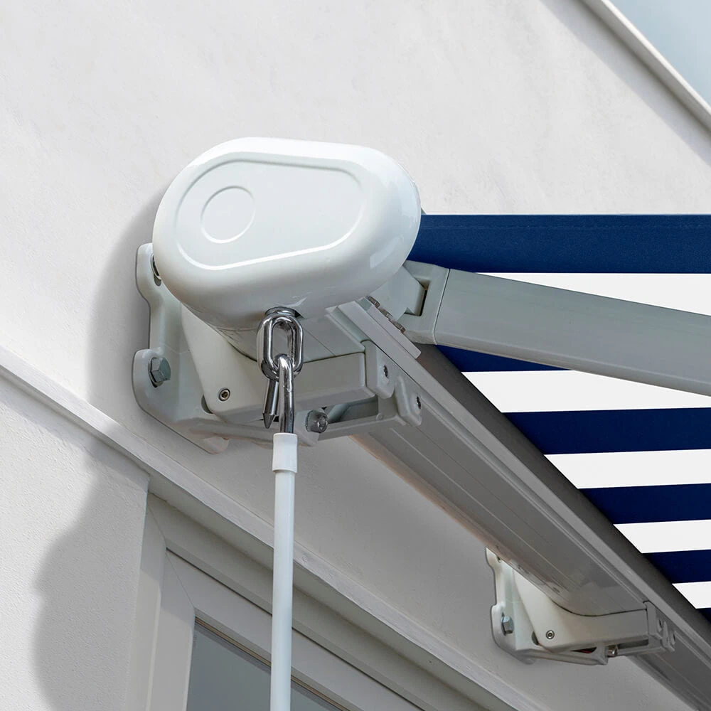 4.5m Full Cassette Electric Awning, Blue And White Stripe 4 4.5m Full Cassette Electric Awning, Blue And White Stripe - Image 4