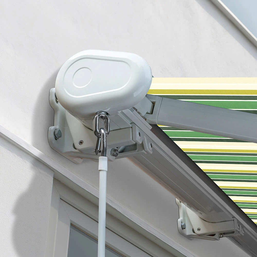3.5m Full Cassette Manual Awning, Green Stripe Acrylic 4 3.5m Full Cassette Manual Awning, Green Stripe Acrylic - Image 4
