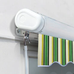 3.0m Full Cassette Electric Awning, Green Stripe Acrylic -Primrose Awnings Full 20Cassette swatch 4 eee17874 e128 439f 941c b1d50d3cac0a