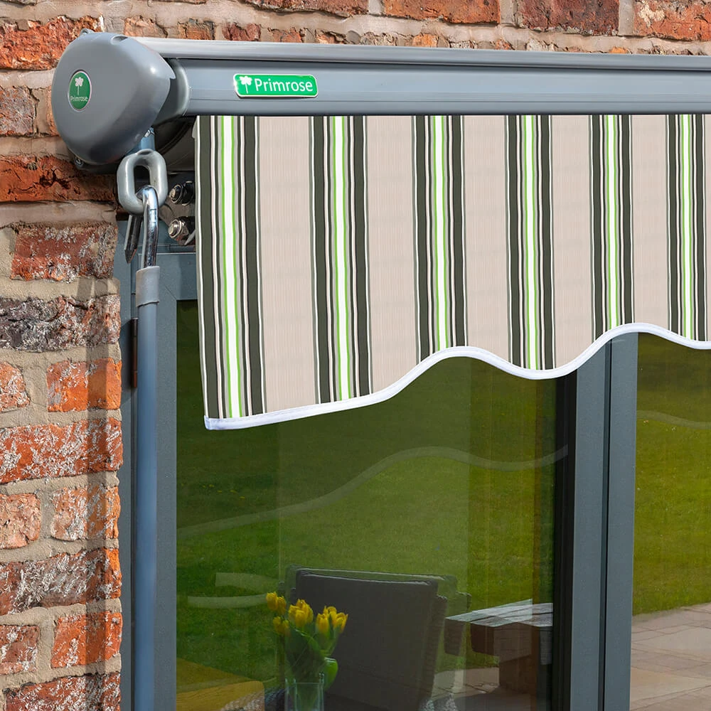 4m Half Cassette Electric Multistripe Awning (Charcoal Cassette) 2 4m Half Cassette Electric Multistripe Awning (Charcoal Cassette) - Image 2
