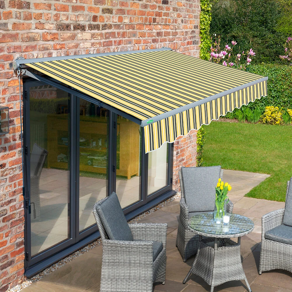 3m Half Cassette Manual Yellow And Grey Awning (Charcoal Cassette) 1 3m Half Cassette Manual Yellow And Grey Awning (Charcoal Cassette)