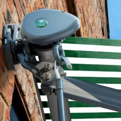 3.5m Half Cassette Manual Green And White Awning (Charcoal Cassette) -Primrose Awnings Half 20Casette 20Black green and white sml 5 25dce6ac ad6a 4f49 984e 1f4d3906e56f