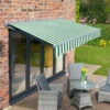 3.5m Half Cassette Manual Green And White Awning (Charcoal Cassette)