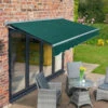 3.5m Half Cassette Manual Plain Green Awning (Charcoal Cassette)