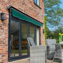 3.5m Half Cassette Electric Plain Green Awning (Charcoal Cassette) -Primrose Awnings Half 20Casette 20Black plain green 3 89a8fc3f 8feb 4f82 b65d 093c21a03fa6