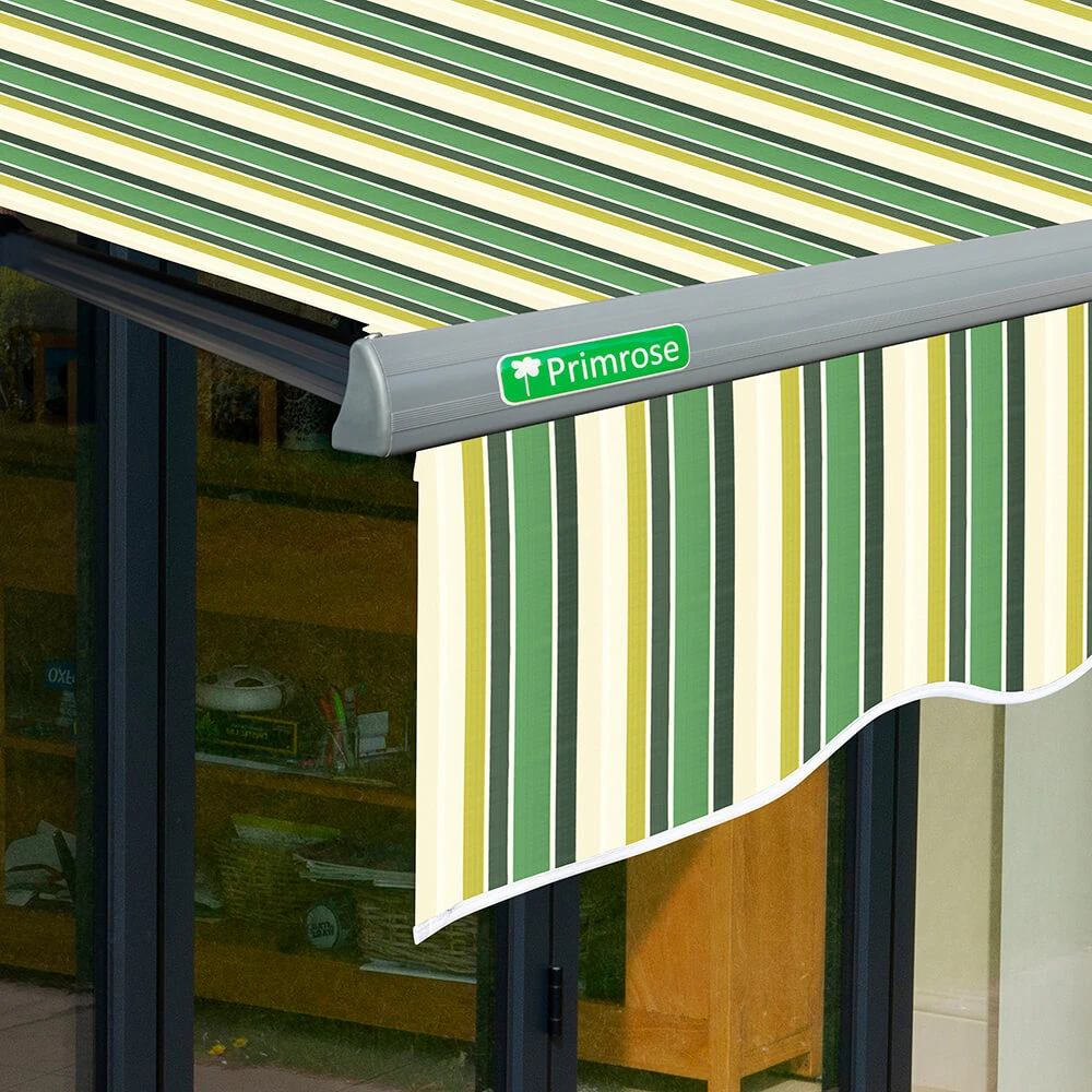 2.5m Half Cassette Manual Green Stripe Awning (Charcoal Cassette) 6 2.5m Half Cassette Manual Green Stripe Awning (Charcoal Cassette) - Image 6