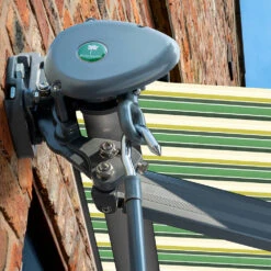 2.5m Half Cassette Manual Green Stripe Awning (Charcoal Cassette) 13 2.5m Half Cassette Manual Green Stripe Awning (Charcoal Cassette) -Primrose Awnings Half 20Casette 20Black swatch 5