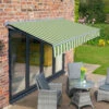 4m Half Cassette Electric Green Stripe Awning (Charcoal Cassette)