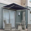 4.5m Half Cassette Electric Awning, Plain Dark Blue