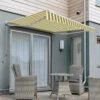 2.0m Half Cassette Electric Awning, Yellow And Grey