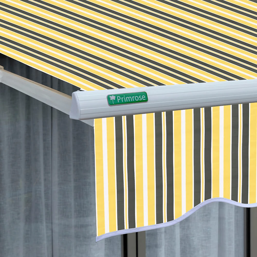 3.5m Half Cassette Electric Awning, Yellow And Grey Stripe 5 3.5m Half Cassette Electric Awning, Yellow And Grey Stripe - Image 5