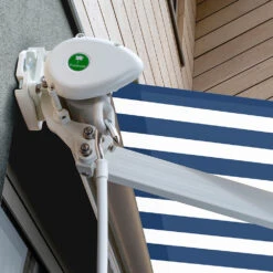 2.5m Half Cassette Manual Awning, Blue And White Stripe 11 2.5m Half Cassette Manual Awning, Blue And White Stripe -Primrose Awnings Half 20Casette 20White blue and white sml 2