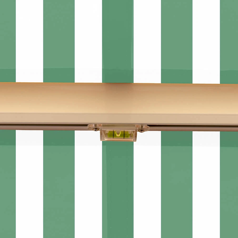 3.0m Half Cassette Patio Awning Electric Awning, Green And White 7 3.0m Half Cassette Patio Awning Electric Awning, Green And White - Image 7