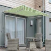 4.5m Half Cassette Manual Awning, Green Stripe