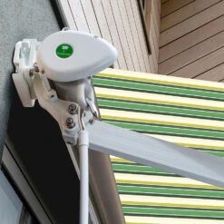 2.0m Half Cassette Manual Awning, Green Stripe Acrylic 11 2.0m Half Cassette Manual Awning, Green Stripe Acrylic -Primrose Awnings Half 20Casette 20White swatch 2