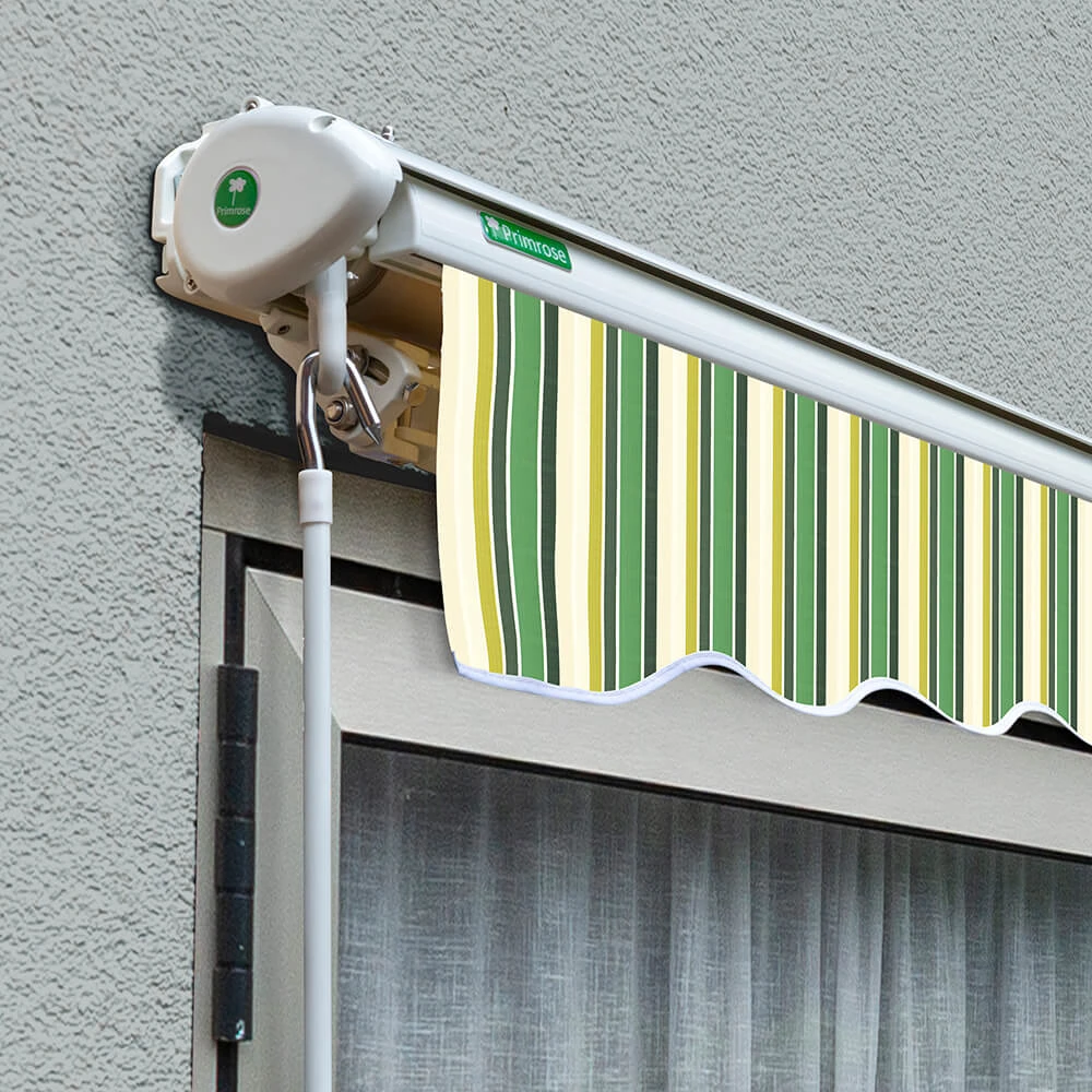 3.0m Half Cassette Manual Awning, Green Stripe Acrylic 2 3.0m Half Cassette Manual Awning, Green Stripe Acrylic - Image 2