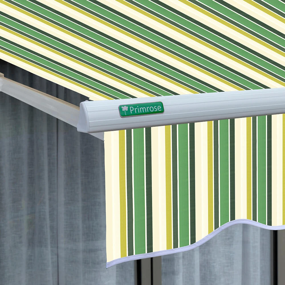 2.0m Half Cassette Manual Awning, Green Stripe Acrylic 6 2.0m Half Cassette Manual Awning, Green Stripe Acrylic - Image 6