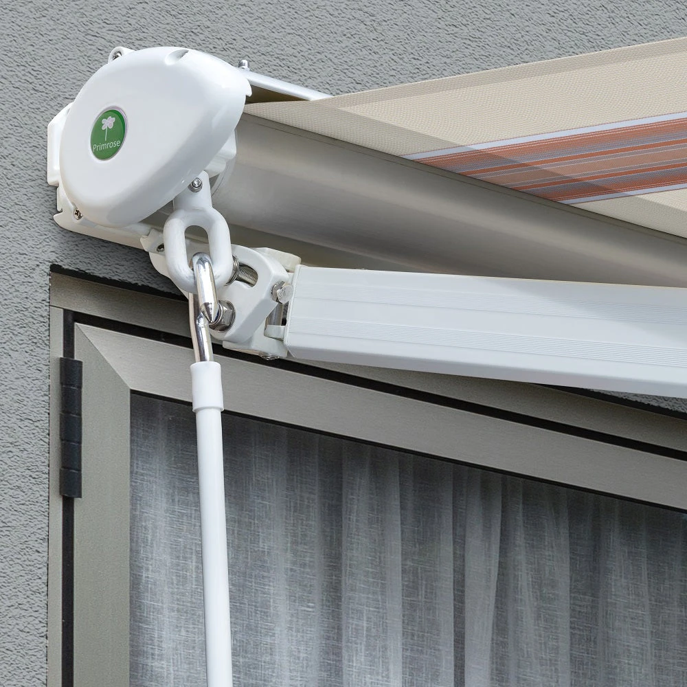 3.5m Half Cassette Manual Awning, Yellow Stripe Polyester 2 3.5m Half Cassette Manual Awning, Yellow Stripe Polyester - Image 2