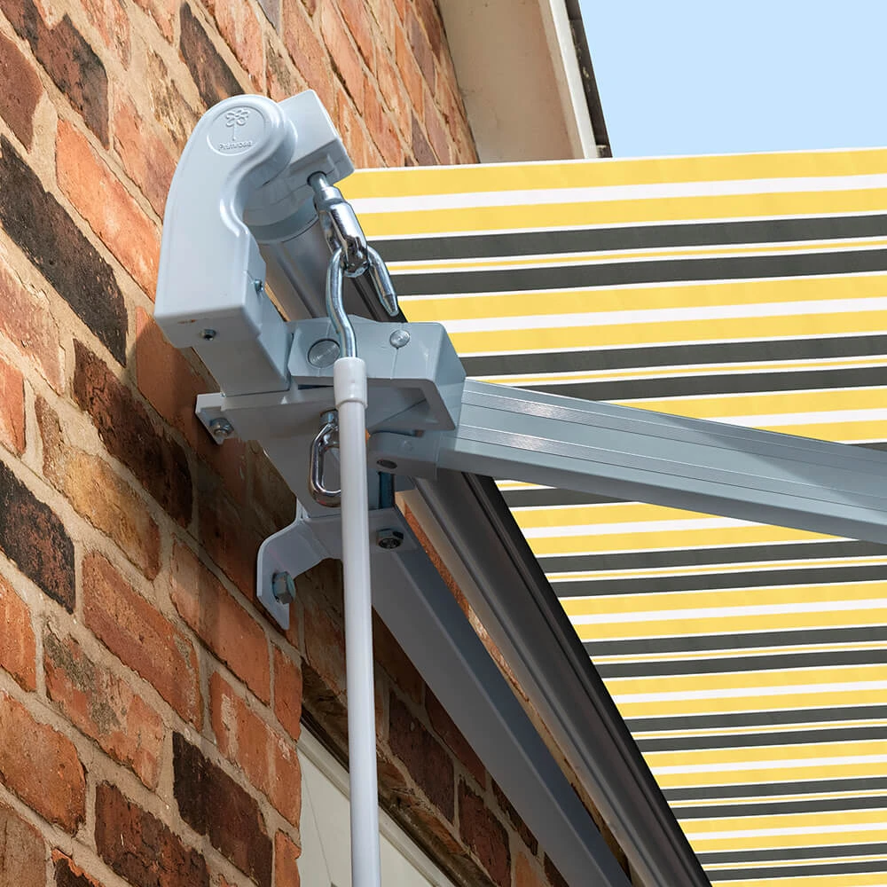 4.5m Standard Manual Awning, Yellow And Grey Stripe 5 4.5m Standard Manual Awning, Yellow And Grey Stripe - Image 5