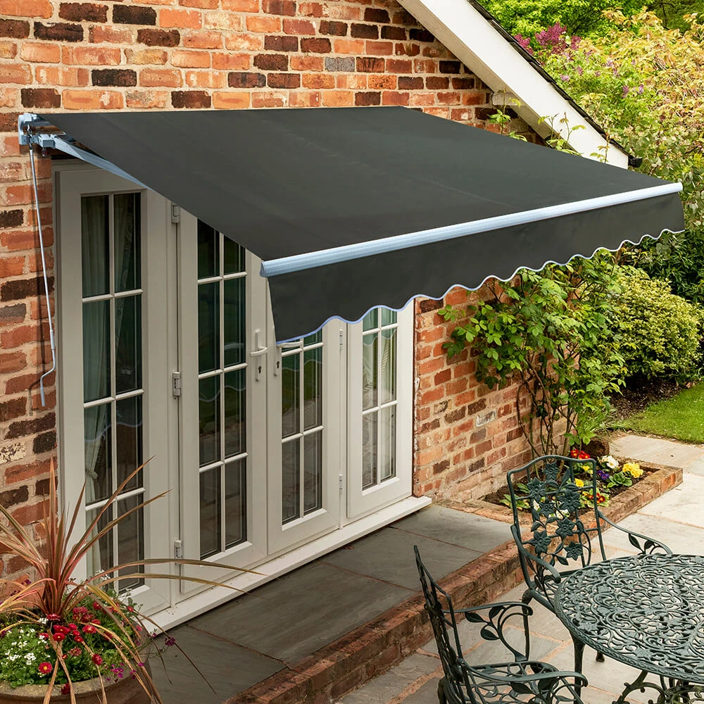 3.5m Standard Manual Awning, Charcoal 1 3.5m Standard Manual Awning, Charcoal