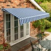 4.5m Standard Manual Awning, Blue And White Stripe