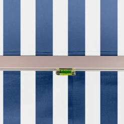 2.5m Standard Manual Awning, Blue And White Stripe 12 2.5m Standard Manual Awning, Blue And White Stripe -Primrose Awnings Standard blue and white sml 5