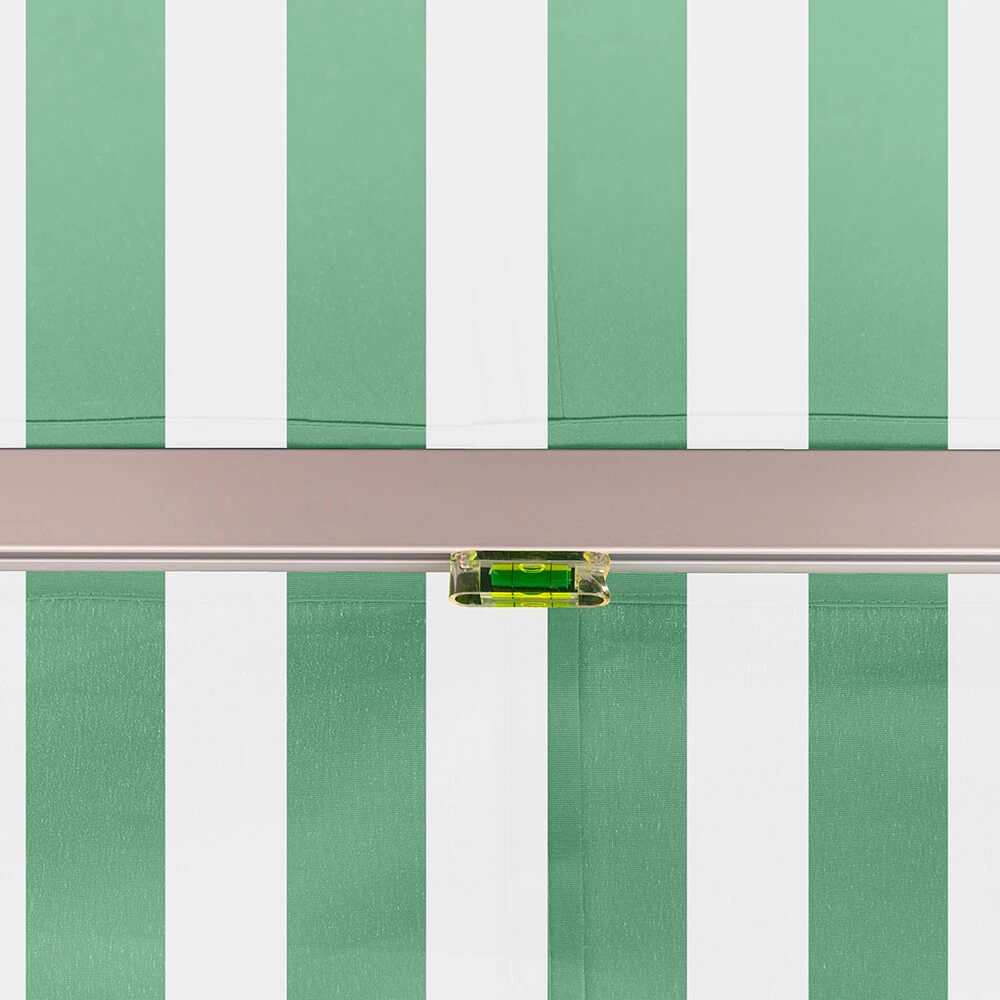 3.5m Standard Manual Awning, Green And White Even Stripe 6 3.5m Standard Manual Awning, Green And White Even Stripe - Image 6
