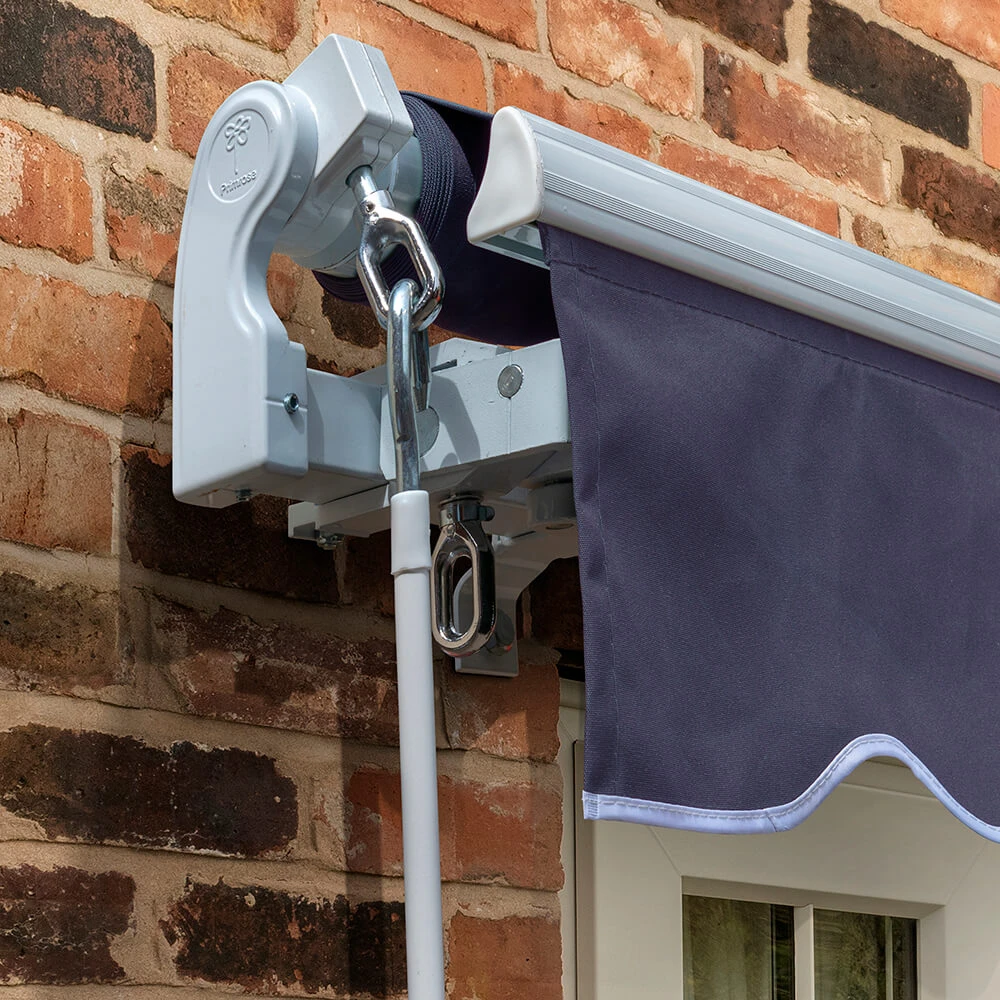 2.5m Standard Manual Awning, Plain Dark Blue 2 2.5m Standard Manual Awning, Plain Dark Blue - Image 2