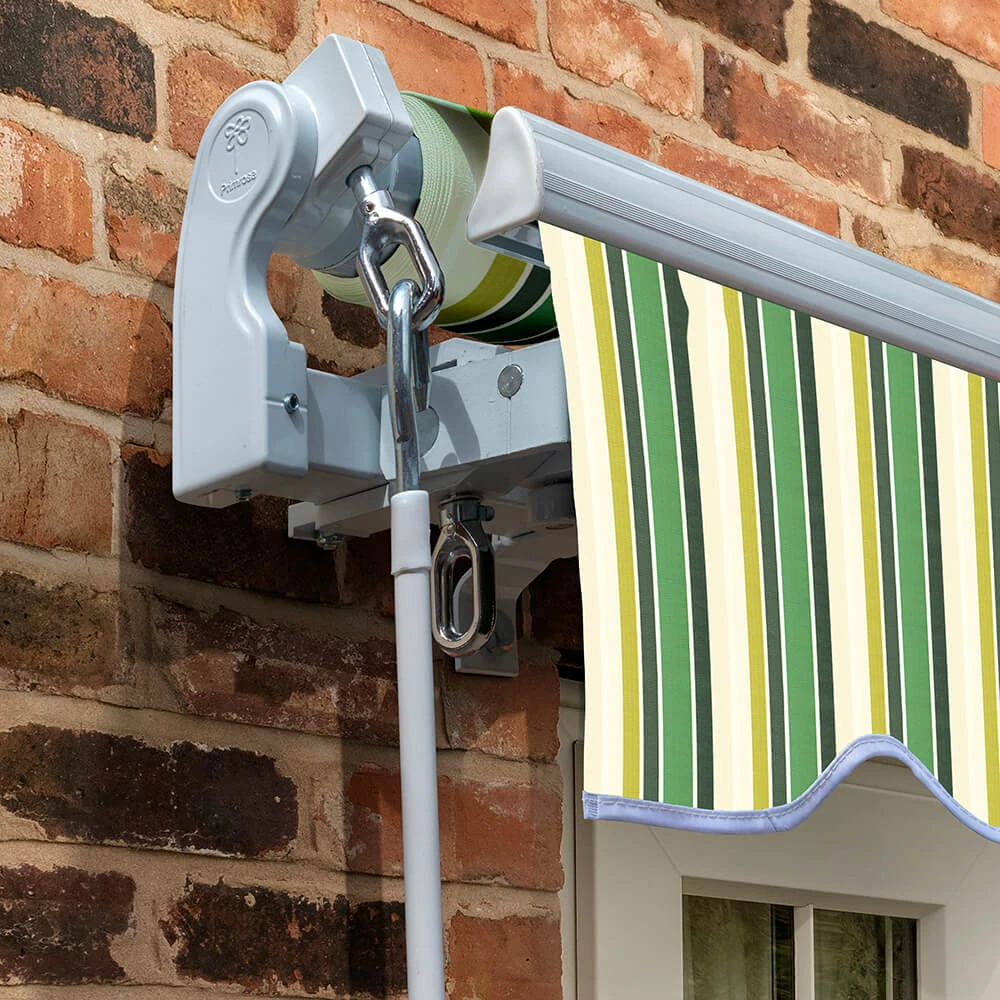 4.0m Standard Manual Awning, Green Stripe 2 4.0m Standard Manual Awning, Green Stripe - Image 2