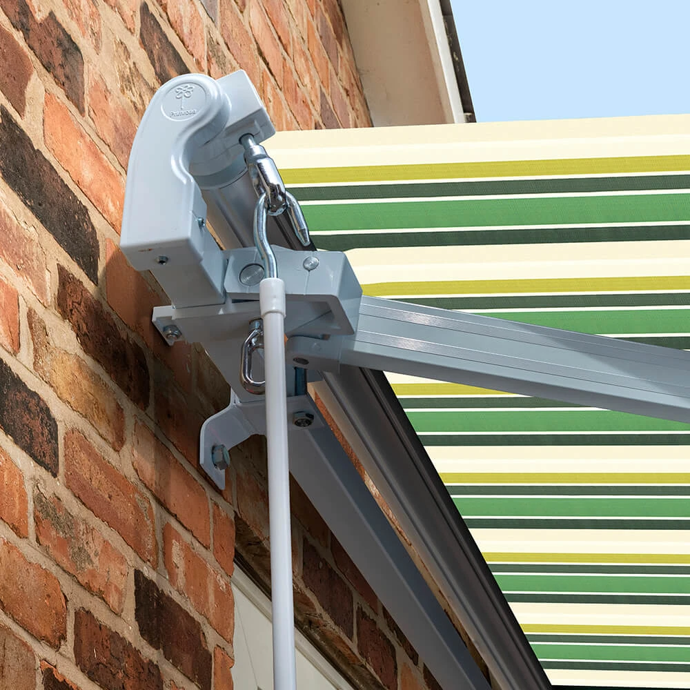 5m Standard Manual Awning, Green Stripe 5 5m Standard Manual Awning, Green Stripe - Image 5