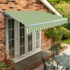 4.5m Standard Manual Awning, Green Stripe Acrylic