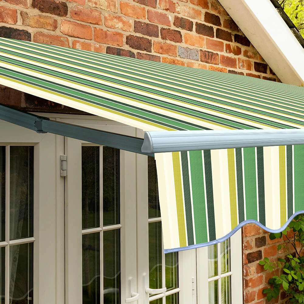 4.0m Standard Manual Awning, Green Stripe 7 4.0m Standard Manual Awning, Green Stripe - Image 7