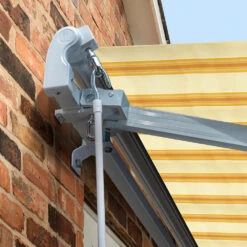 4.0m Standard Manual Awning, Yellow Stripe -Primrose Awnings Standard yellow 20stripe 3 ee771972 7325 4cbc a268 f6a7570f8502