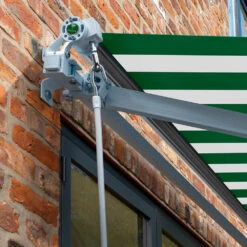 4m Budget Wireless Electric Awning, Green And White -Primrose Awnings awn budget wireless greenwhitestripe 4 a3105676 8da7 4ed2 935e e03c318024f4